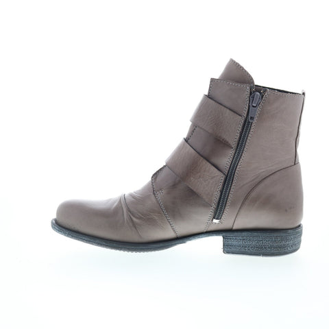 Miz Mooz Limelight Womens Gray Leather Zipper Casual Dress Boots