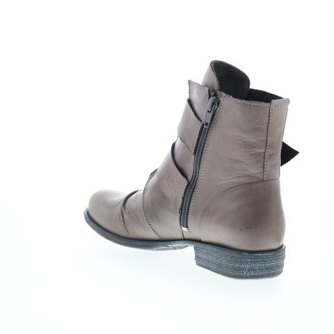 Miz Mooz Limelight Womens Gray Leather Zipper Casual Dress Boots