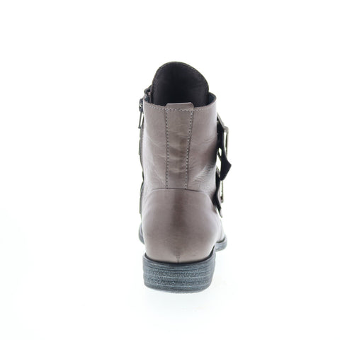 Miz Mooz Limelight Womens Gray Leather Zipper Casual Dress Boots