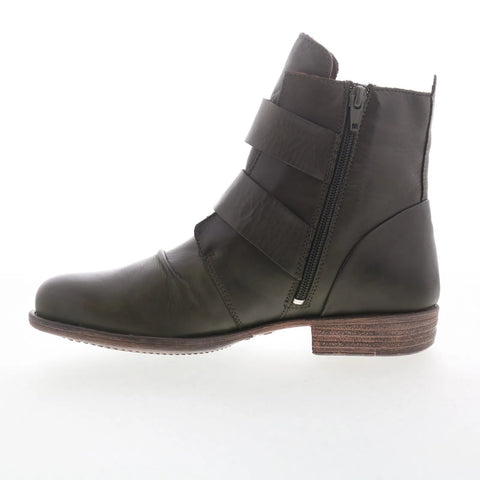 Miz Mooz Limelight Womens Green Leather Zipper Ankle & Booties Boots