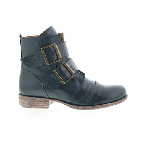 Miz Mooz Limelight Womens Blue Leather Zipper Casual Dress Boots