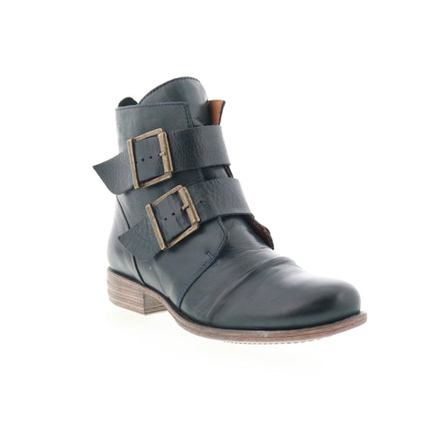 Miz Mooz Limelight Womens Blue Leather Zipper Casual Dress Boots