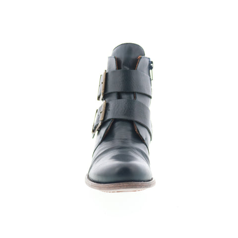 Miz Mooz Limelight Womens Blue Leather Zipper Casual Dress Boots