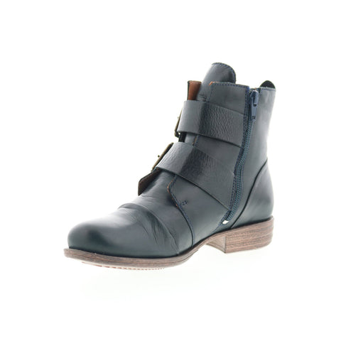 Miz Mooz Limelight Womens Blue Leather Zipper Casual Dress Boots