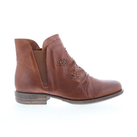 Miz Mooz Limit Womens Brown Leather Zipper Ankle & Booties Boots