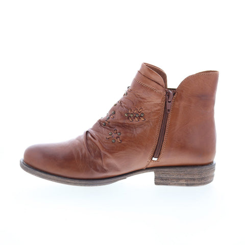 Miz Mooz Limit Womens Brown Leather Zipper Ankle & Booties Boots