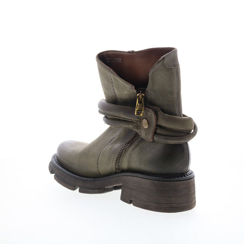 A.S. 98 Linder Womens Green Leather Zipper Casual Dress Boots