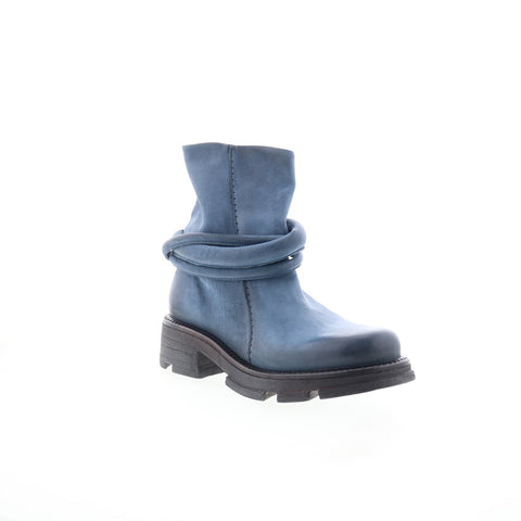 A.S. 98 Linder Womens Blue Leather Zipper Casual Dress Boots
