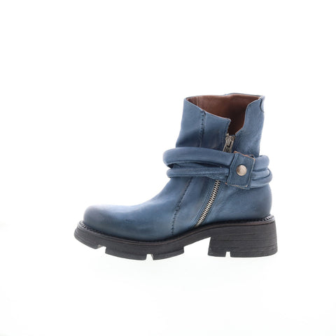 A.S. 98 Linder Womens Blue Leather Zipper Casual Dress Boots