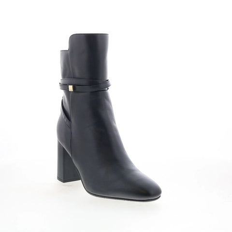 Aquatalia Linna L540801 Womens Black Leather Zipper Ankle & Booties Boots
