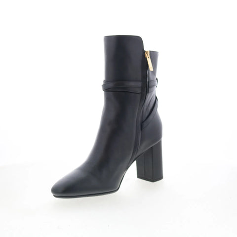 Aquatalia Linna L540801 Womens Black Leather Zipper Ankle & Booties Boots