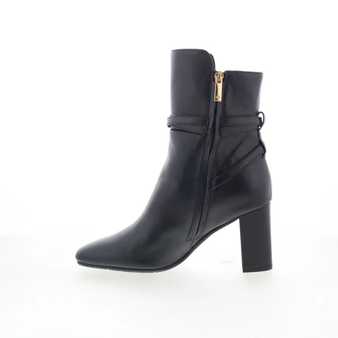 Aquatalia Linna L540801 Womens Black Leather Zipper Ankle & Booties Boots