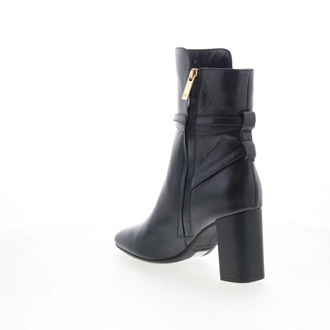 Aquatalia Linna L540801 Womens Black Leather Zipper Ankle & Booties Boots