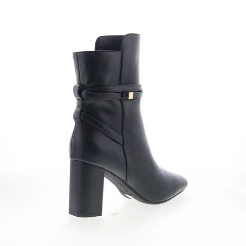 Aquatalia Linna L540801 Womens Black Leather Zipper Ankle & Booties Boots