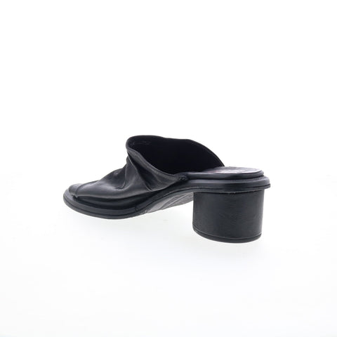 A.S. 98 Lior Womens Black Leather Slip On Heeled Sandals Shoes
