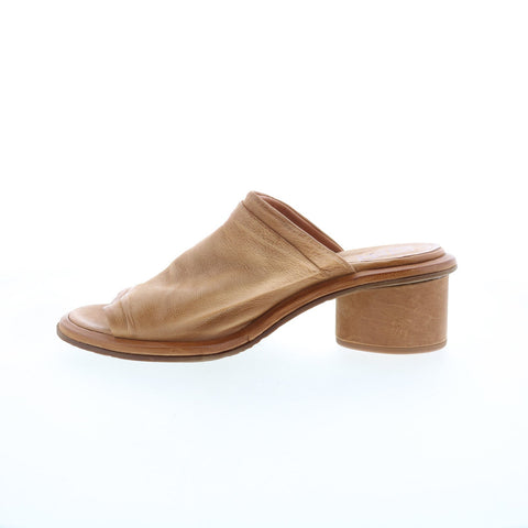 A.S. 98 Lior Womens Brown Leather Slip On Heeled Sandals Shoes