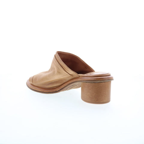 A.S. 98 Lior Womens Brown Leather Slip On Heeled Sandals Shoes