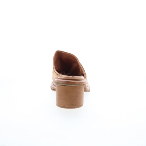 A.S. 98 Lior Womens Brown Leather Slip On Heeled Sandals Shoes