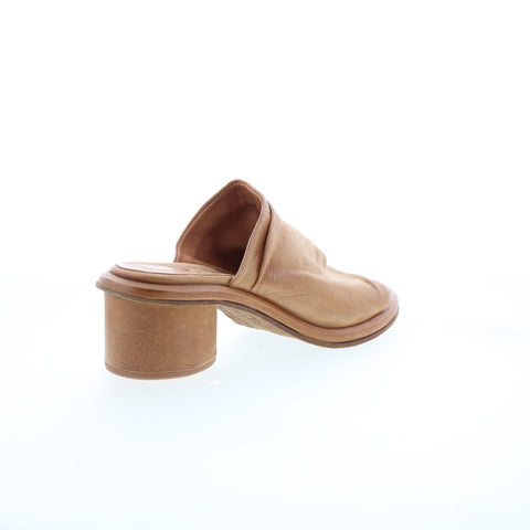 A.S. 98 Lior Womens Brown Leather Slip On Heeled Sandals Shoes