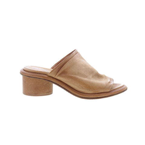 A.S. 98 Lior Womens Brown Leather Slip On Heeled Sandals Shoes