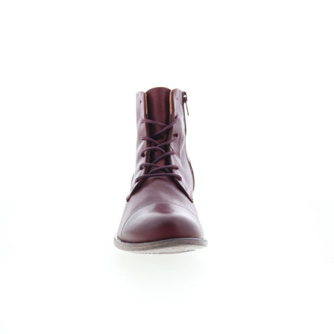 Miz Mooz Lisbeth Womens Burgundy Leather Zipper Ankle & Booties Boots