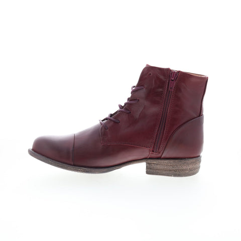 Miz Mooz Lisbeth Womens Burgundy Leather Zipper Ankle & Booties Boots