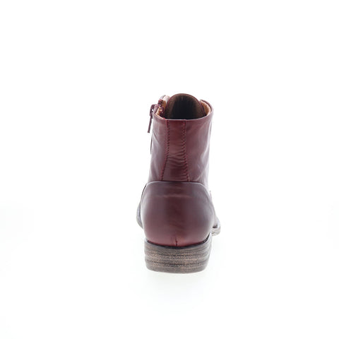 Miz Mooz Lisbeth Womens Burgundy Leather Zipper Ankle & Booties Boots