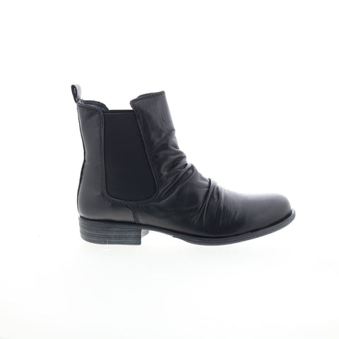 Miz Mooz Lissie Womens Black Leather Slip On Chelsea Boots