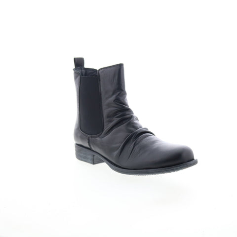 Miz Mooz Lissie Womens Black Leather Slip On Chelsea Boots