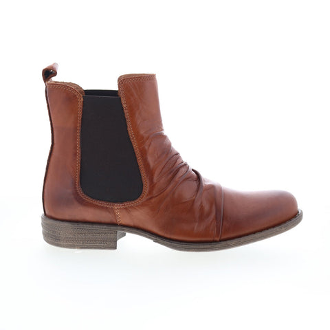 Miz Mooz Lissie Womens Brown Leather Slip On Chelsea Boots