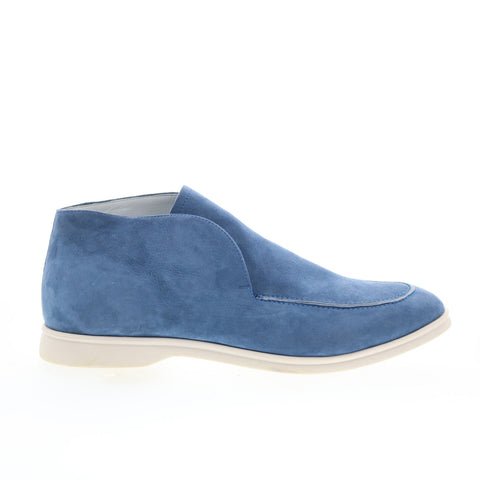 Zelli Italia Livorno HI Mens Blue Suede Slip On Lifestyle Sneakers Shoes