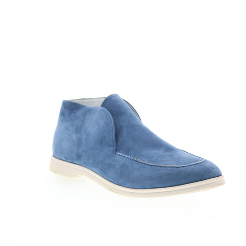Zelli Italia Livorno HI Mens Blue Suede Slip On Lifestyle Sneakers Shoes
