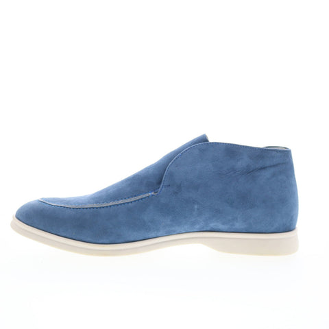 Zelli Italia Livorno HI Mens Blue Suede Slip On Lifestyle Sneakers Shoes