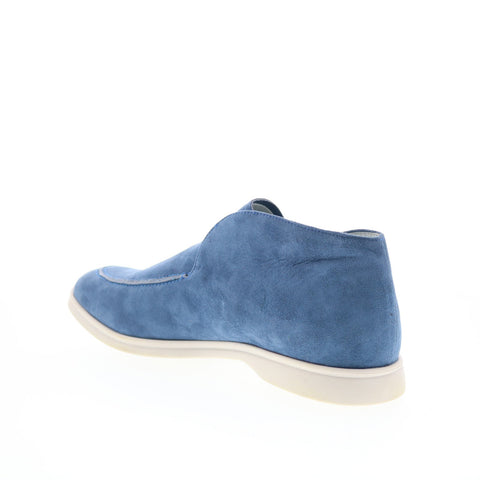 Zelli Italia Livorno HI Mens Blue Suede Slip On Lifestyle Sneakers Shoes