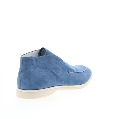Zelli Italia Livorno HI Mens Blue Suede Slip On Lifestyle Sneakers Shoes