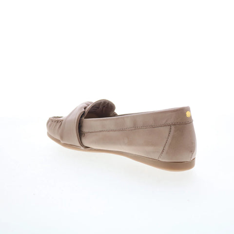 Miz Mooz Lizbeth Womens Beige Leather Slip On Loafer Flats Shoes