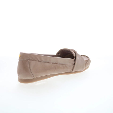 Miz Mooz Lizbeth Womens Beige Leather Slip On Loafer Flats Shoes