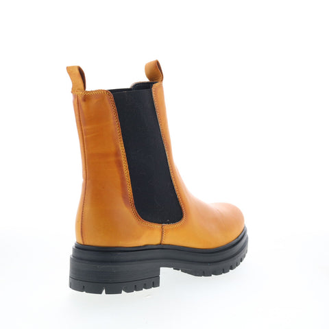 Miz Mooz Lizette Womens Brown Leather Slip On Chelsea Boots