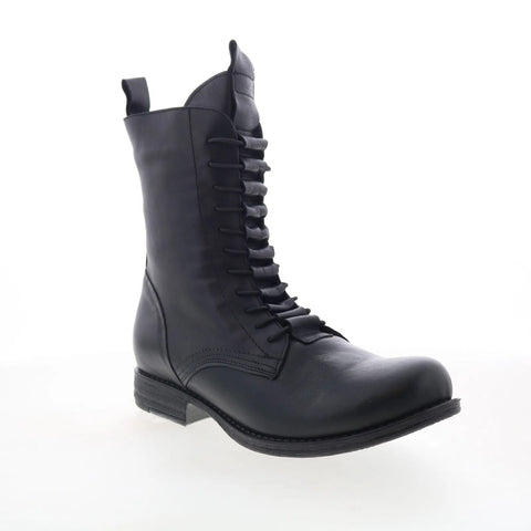 Miz Mooz Lizza Womens Black Leather Zipper Casual Dress Boots