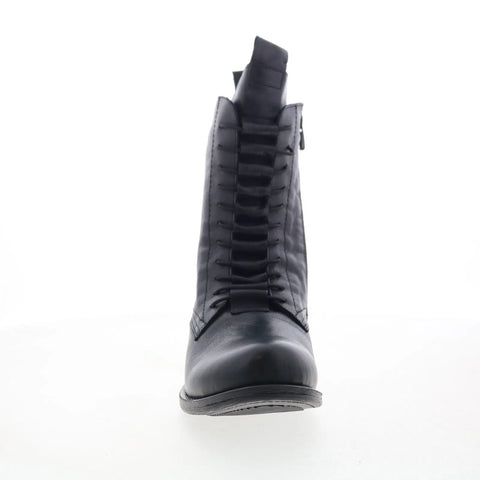 Miz Mooz Lizza Womens Black Leather Zipper Casual Dress Boots