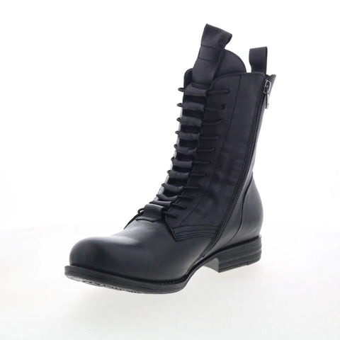 Miz Mooz Lizza Womens Black Leather Zipper Casual Dress Boots