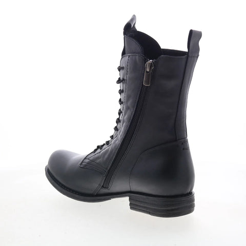 Miz Mooz Lizza Womens Black Leather Zipper Casual Dress Boots
