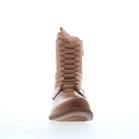 Miz Mooz Lizza Womens Brown Leather Zipper Casual Dress Boots