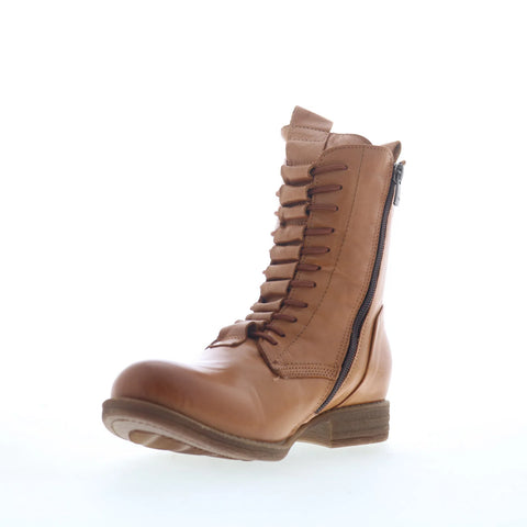 Miz Mooz Lizza Womens Brown Leather Zipper Casual Dress Boots