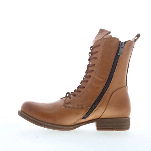 Miz Mooz Lizza Womens Brown Leather Zipper Casual Dress Boots