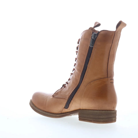 Miz Mooz Lizza Womens Brown Leather Zipper Casual Dress Boots