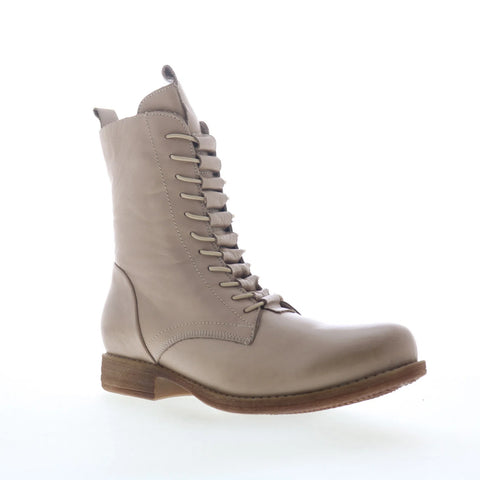 Miz Mooz Lizza Womens Gray Leather Zipper Casual Dress Boots
