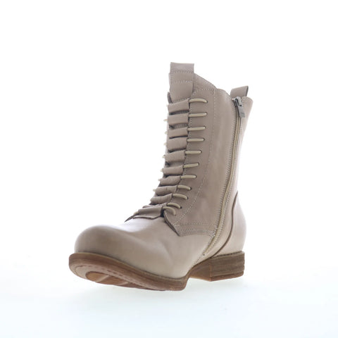 Miz Mooz Lizza Womens Gray Leather Zipper Casual Dress Boots
