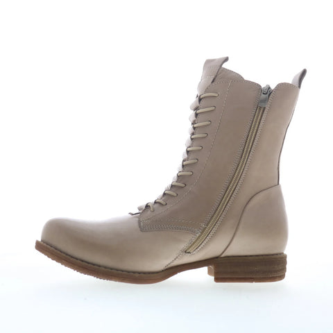 Miz Mooz Lizza Womens Gray Leather Zipper Casual Dress Boots