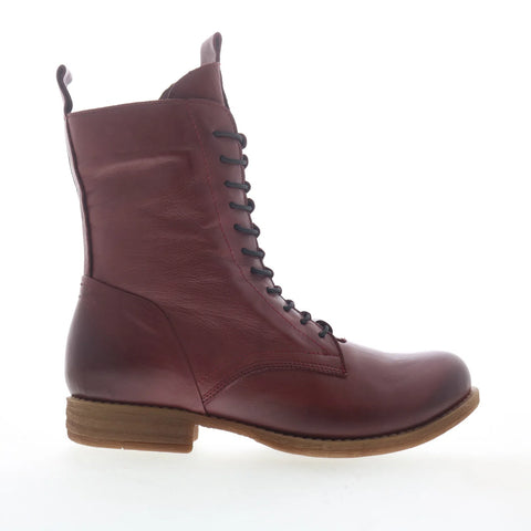 Miz Mooz Lizza Womens Red Leather Zipper Casual Dress Boots